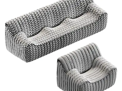 Sofa and armchair Espace Nord Ouest 3D model
