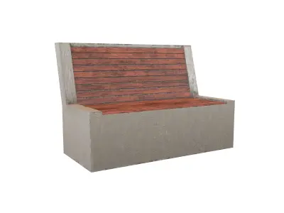 Modern Outdoor Bench v2 001 Low-poly 3D model