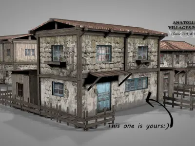 Anatolian Village House 7 Low-poly 3D model