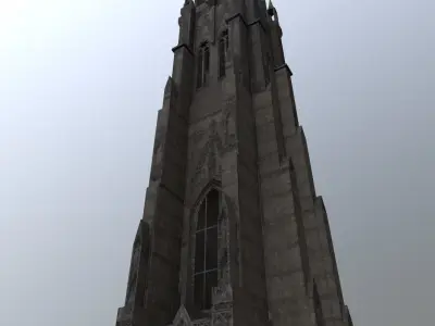 Hamburg St Nicolai Kirche Low-poly 3D model