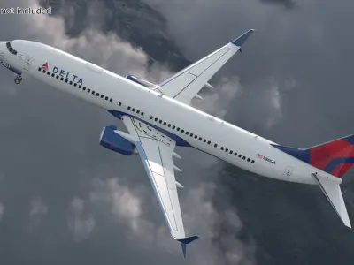  Delta Air Lines Boeing 737-900 with Cabin and Doors Rigged for Maya 