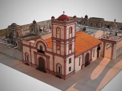 Colonial Graveyard Pack Low-poly 3D model