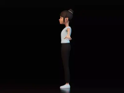 Stylized Female Character and Doctor Rigged 3D Models Low-poly 3D model