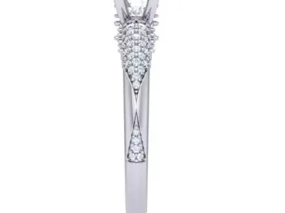 Solitaire Engagement Wedding Rings Double halo Bridal Ring 3D print model