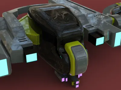 DRONE WITH LASER GUNS GAME READY Low-poly 3D model