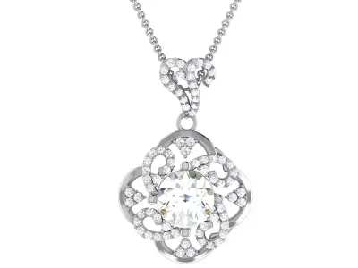 Solitaire Women Pendants 3dm STL OBJ FBX Render Details 3D print model 14