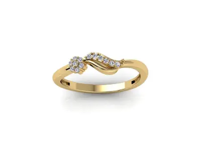 Light Weight Engagement Diamond Ring 3d Model and Render  3D print model