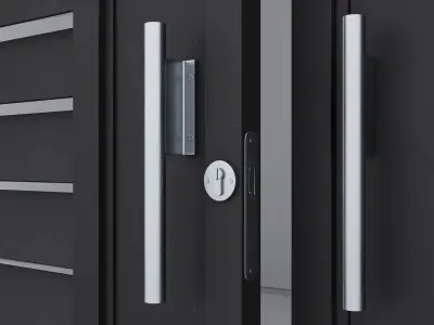 Aluminium door 55 3D model