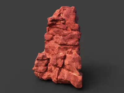 Low poly Sandstone Canyon Cliff Modular 210417 Low-poly 3D model