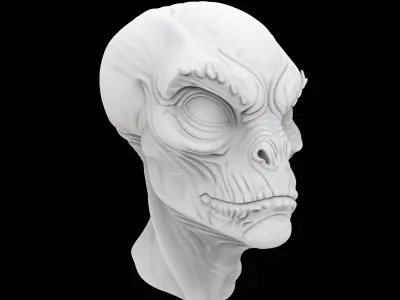 Reptilian Alien Head 3D Print Model 3D print model