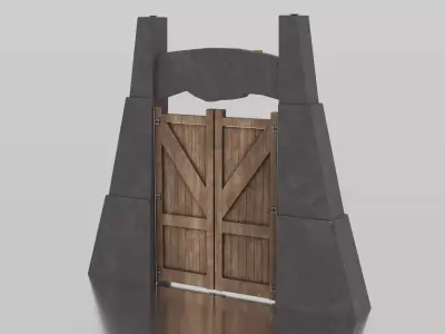 Jurassic Themed - Main Gate Low-poly 3D model