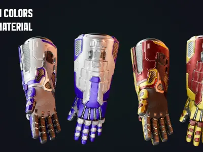 Sci-fi Power Gloves Low-poly 3D model
