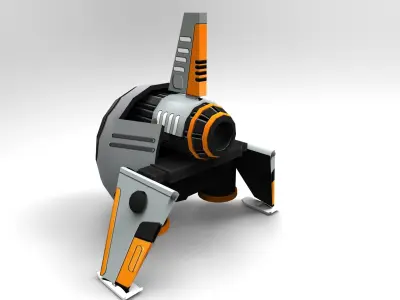 Drone low-impact Sci-fi  Low-poly 3D model