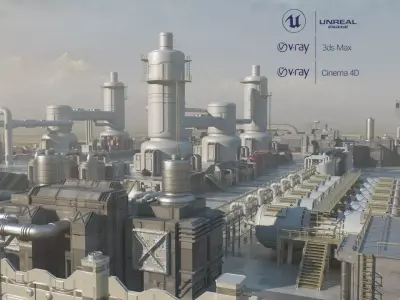 Scifi factory 3D model