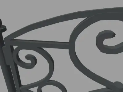 Fence 011 Low-poly 3D model