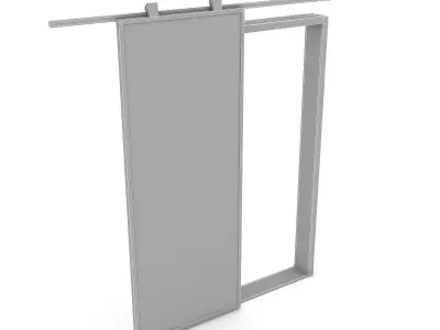 sliding door 3D model Low-poly 3D model