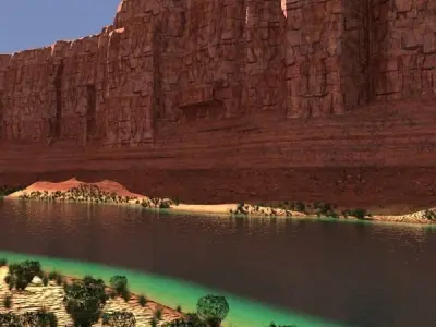 Canyon with river 3D model