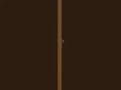 Classic Wooden Door with Six Panels and Metal Handle 3D model