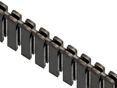 Wooden white fence Low-poly 3D model