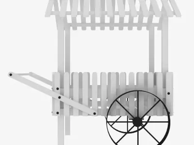 Peddler Flower Cart Low-poly 3D model