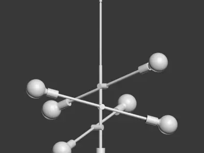 Eladia Opaque Glass 6 Light Chandelier 3D model