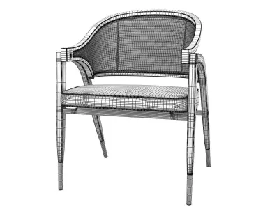 A Frame Rattan Chair 3D model