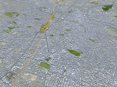 Quetta Pakistan 40km Low-poly 3D model
