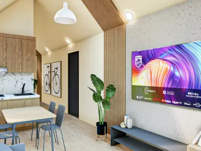 Modern Tiny House with Elevated Deck Compact Cabin 3D Model Low-poly 3D model