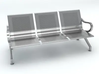 Three Set Waiting Chairs 3D Model 3D model 3D model