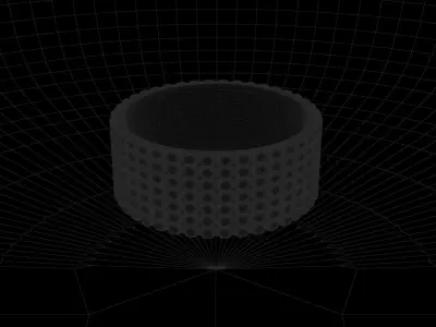 RING---Beaded silver ring with diamonds Low-poly 3D model