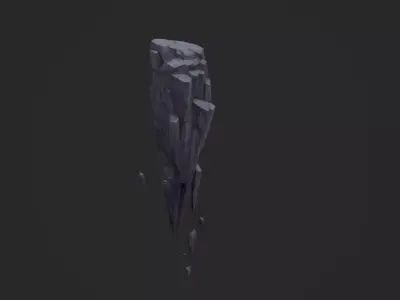 Floating Rock Floating Island Set Low-poly 3D model