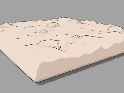 2D Rocky Ground Cel Shaded Low-poly 3D model