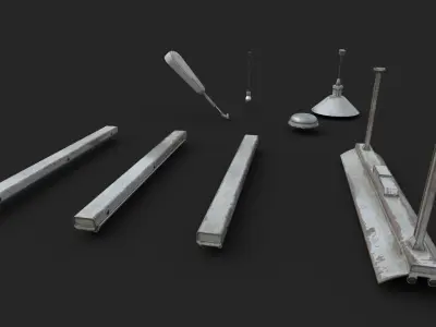 Industrial lighting Set Low-poly 3D model