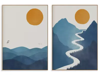 Abstract Painting Frame set 3D model 499