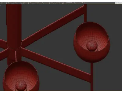Salem 6 Light Shaded Wagon Wheel Chandelier Low-poly 3D model