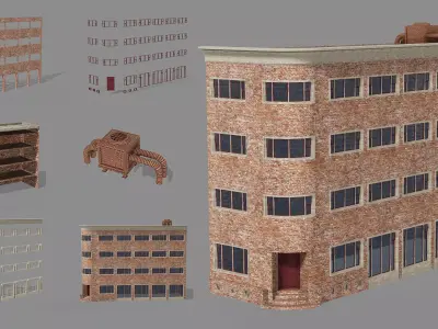 New York Modern City Building V2 3D Model Low-poly 3D model