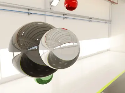 HDRI - Industrial Hangar Hall Interior 6 Texture