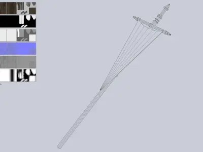 Fantasy war banner Low-poly 3D model