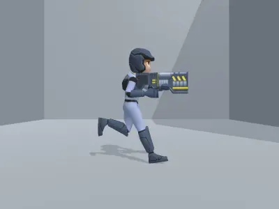 Space soldier laser rifle Low-poly 3D model