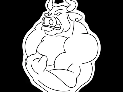 Bull Neon Sign 3D model