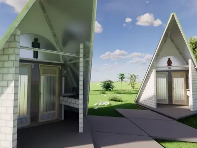 Public Restroom Building -B11 3D model