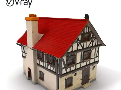 Traditional European House Model Pack Low-poly 3D model