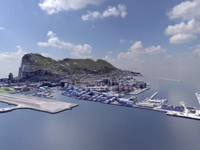 Gibraltar Multipurpose 3D Terrain Model 3D model