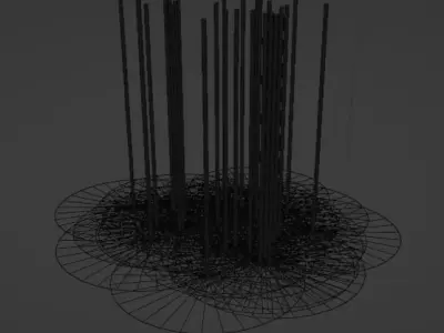 Laser Neon Rain Low-poly 3D model