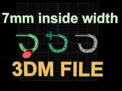 Earring Hoop Hermes Style Link Open Back 7mm Inside Huggie Size 3D print model