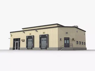 Factory x24 Low-poly 3D model
