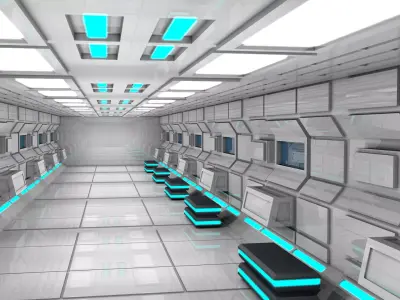 Sci Fi Interior 3D model 10