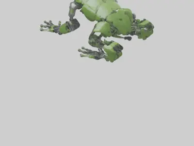 Robot version of a frog model Low-poly 3D model