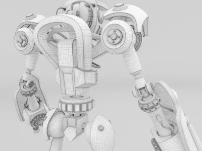 Robot with arms and legs Low-poly 3D model