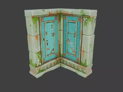 Interior Corner Wall Low-poly 3D model